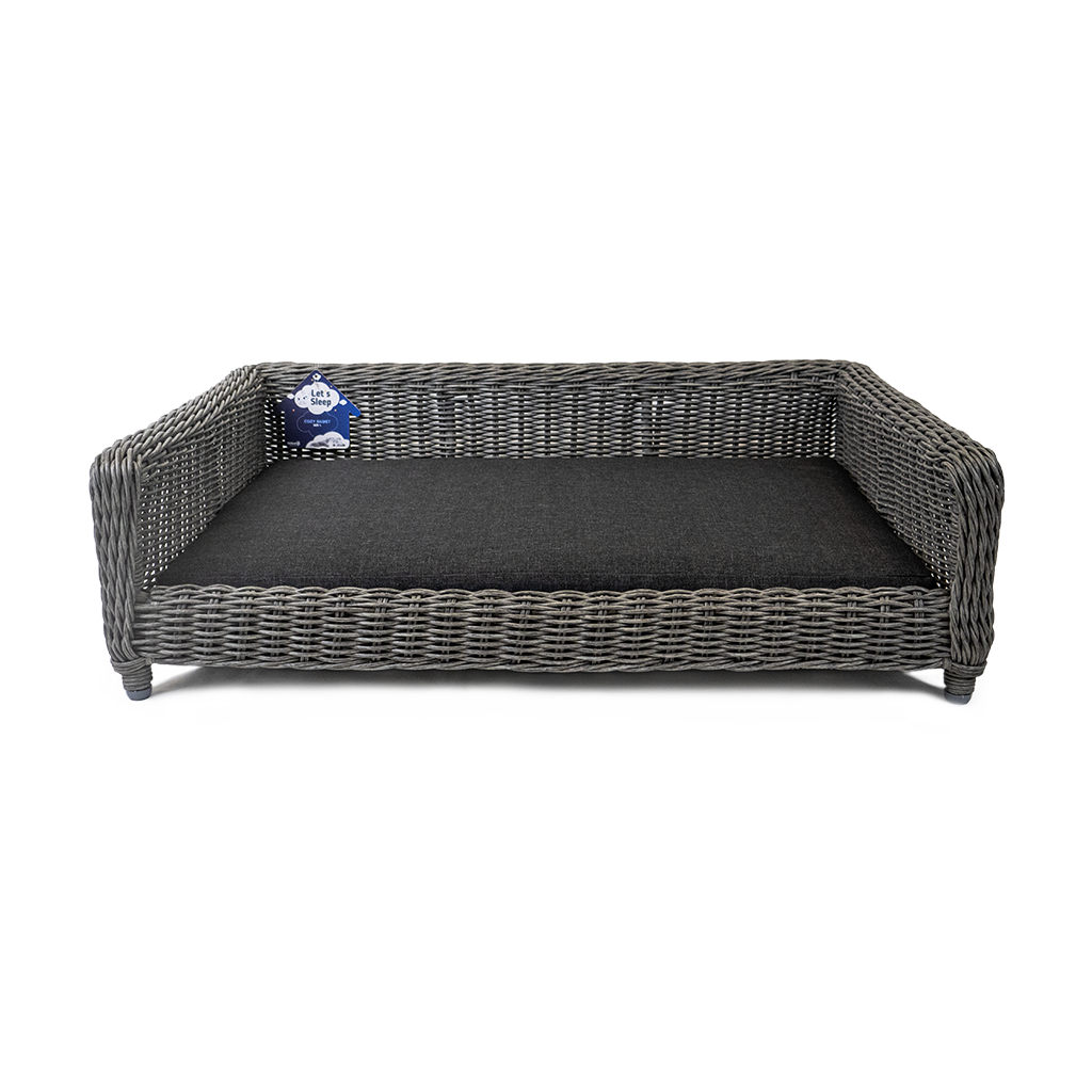 Let's Sleep Cozy Basket Rieten Hondenmand Antraciet XL